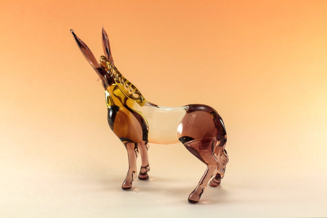 Glass donkey art glass donkey home decor glass donkey fused Etsy