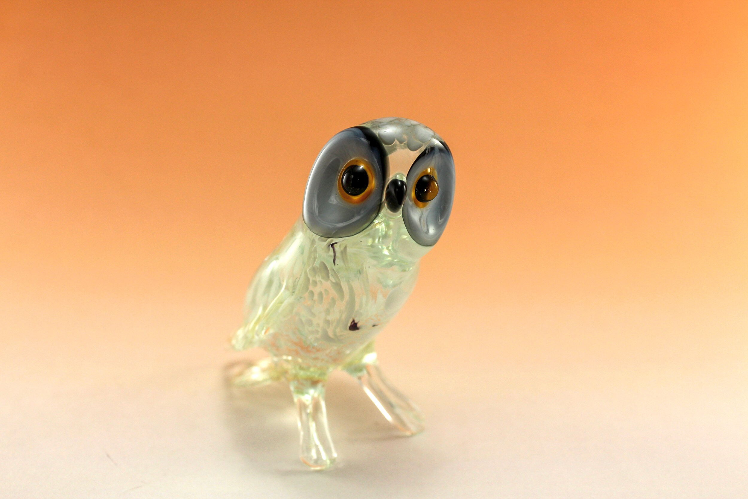 Glass Animals Glass Figurine Glass Owl Etsy