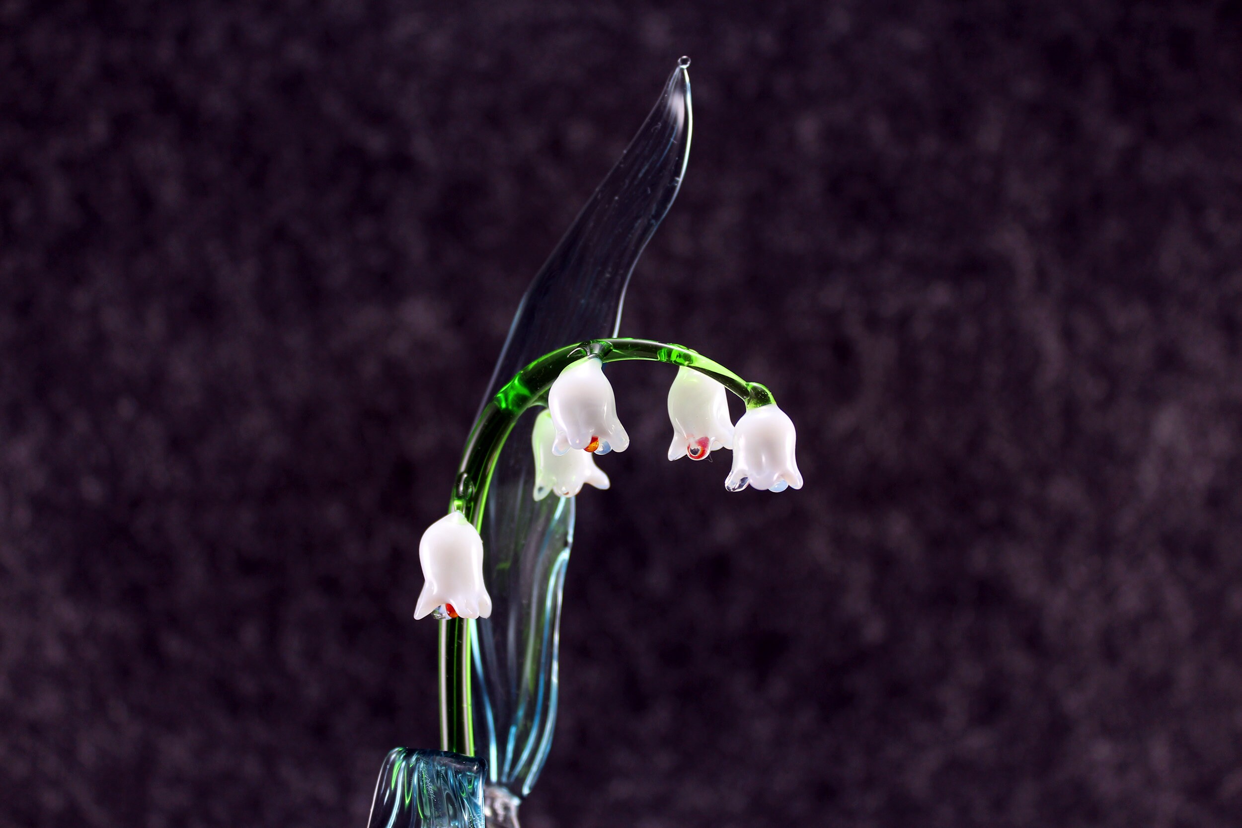 Lily of the valley Glass flower Glass figurine Etsy