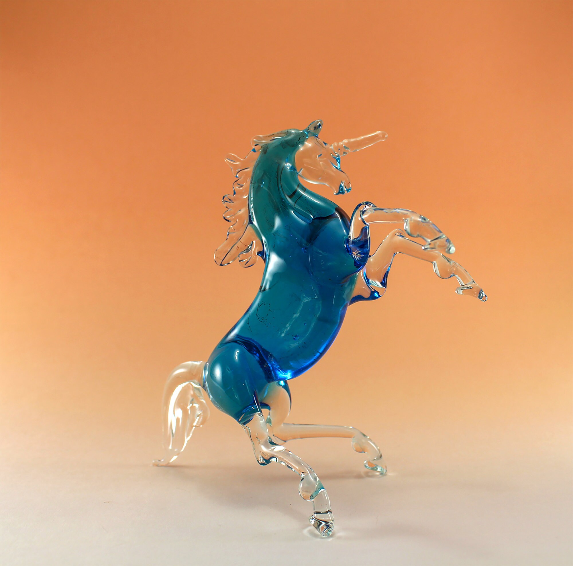 Unicorn Glass Figurine Blown glass Magical unicorn Glass Etsy