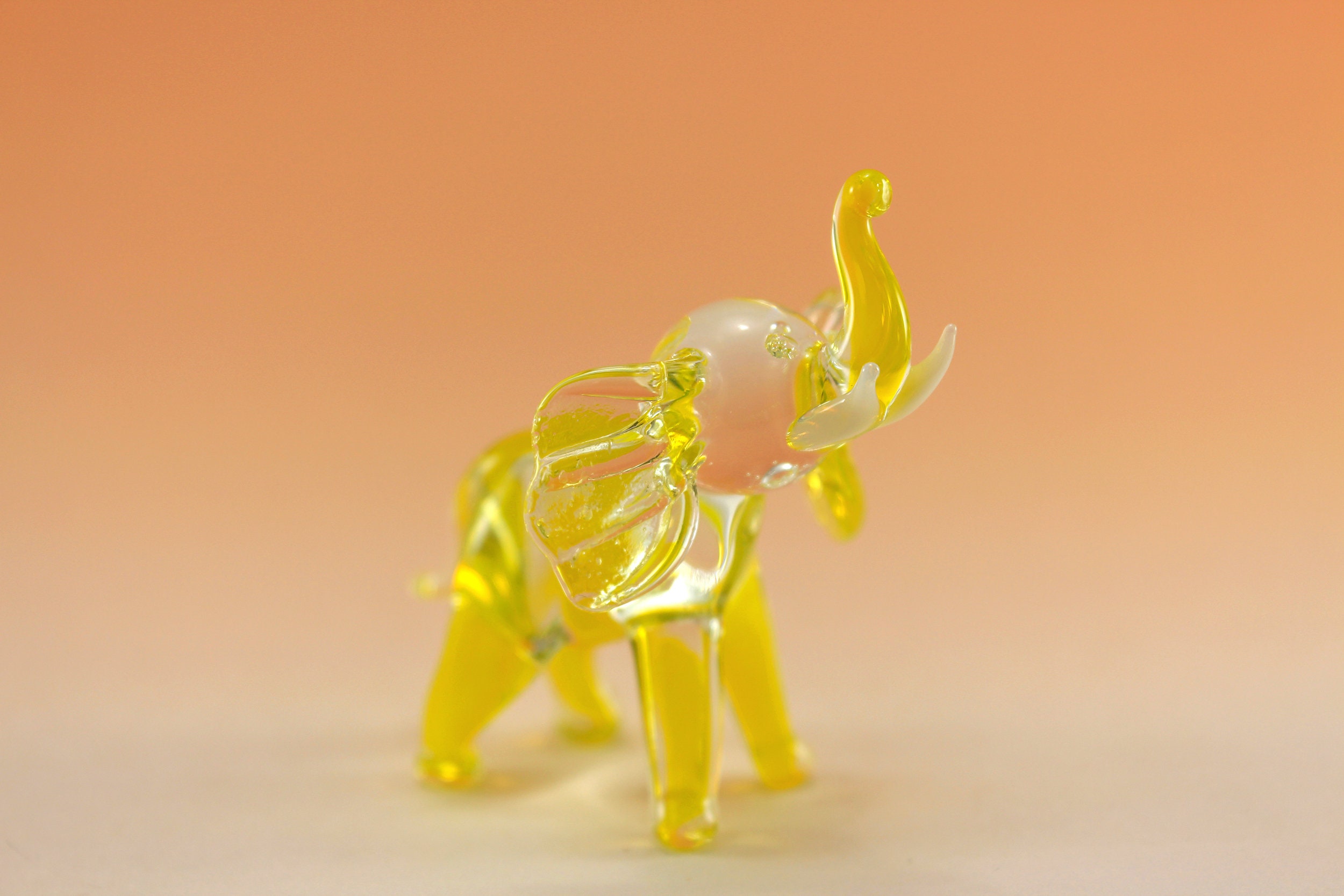 Glass elephant art glass home decor glass elephant fused glass Etsy