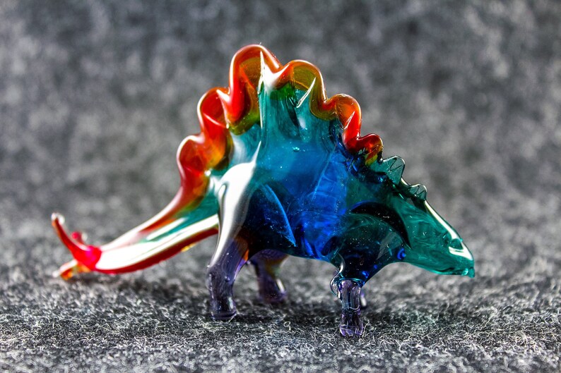 Glass Dinosaur art glass home decor Dinosaur fused glass Etsy