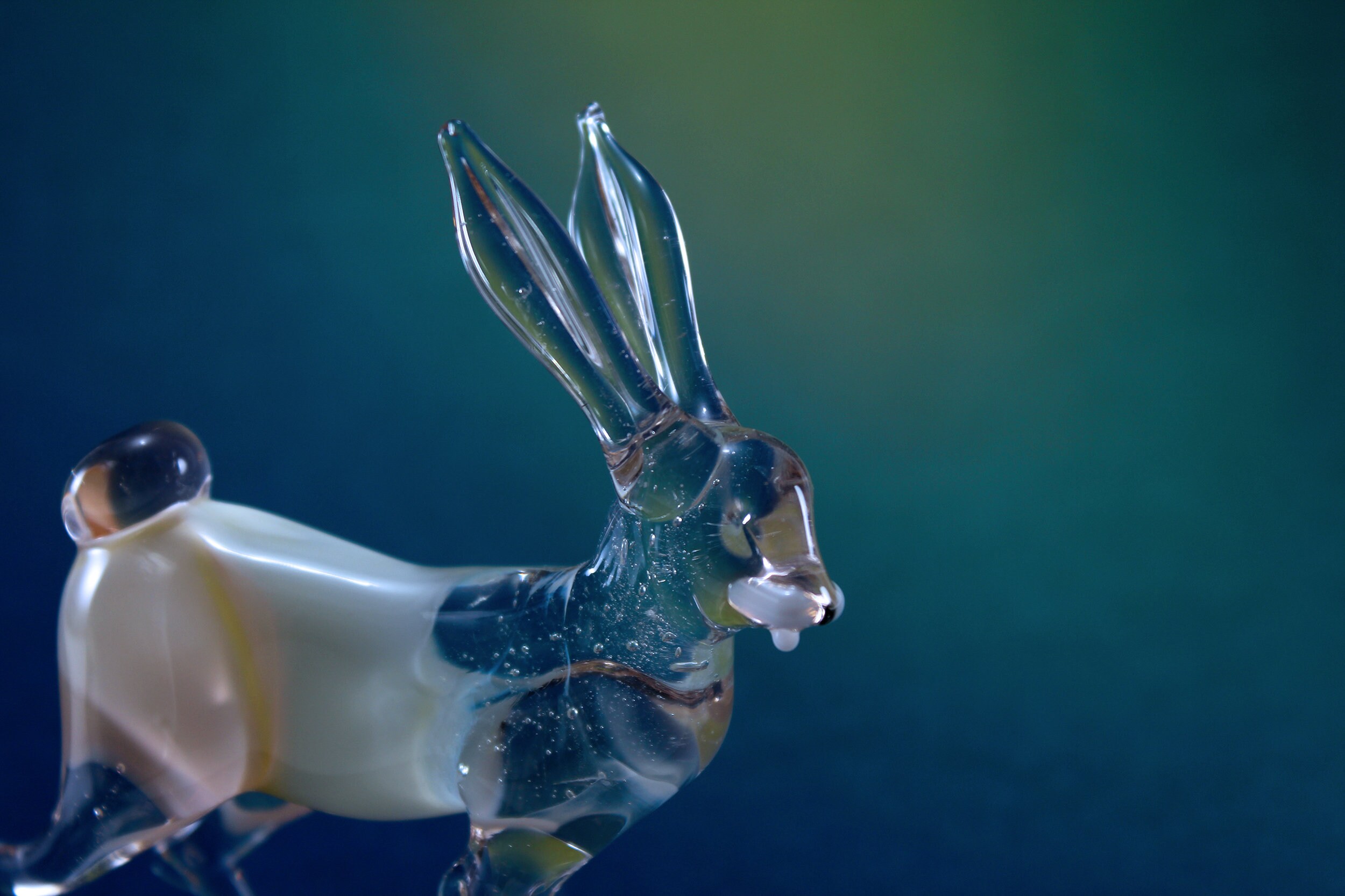 Glass rabbit art glass rabbit home decor glass rabbit fused Etsy