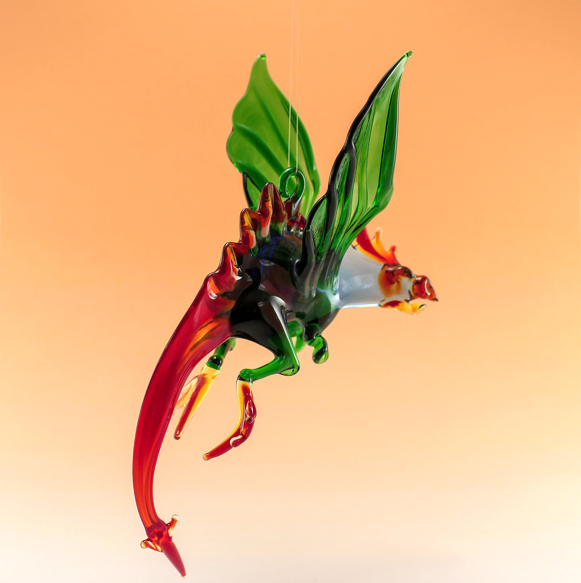 Glass Flying dragon Glass animals Blown glass Dragons | Etsy