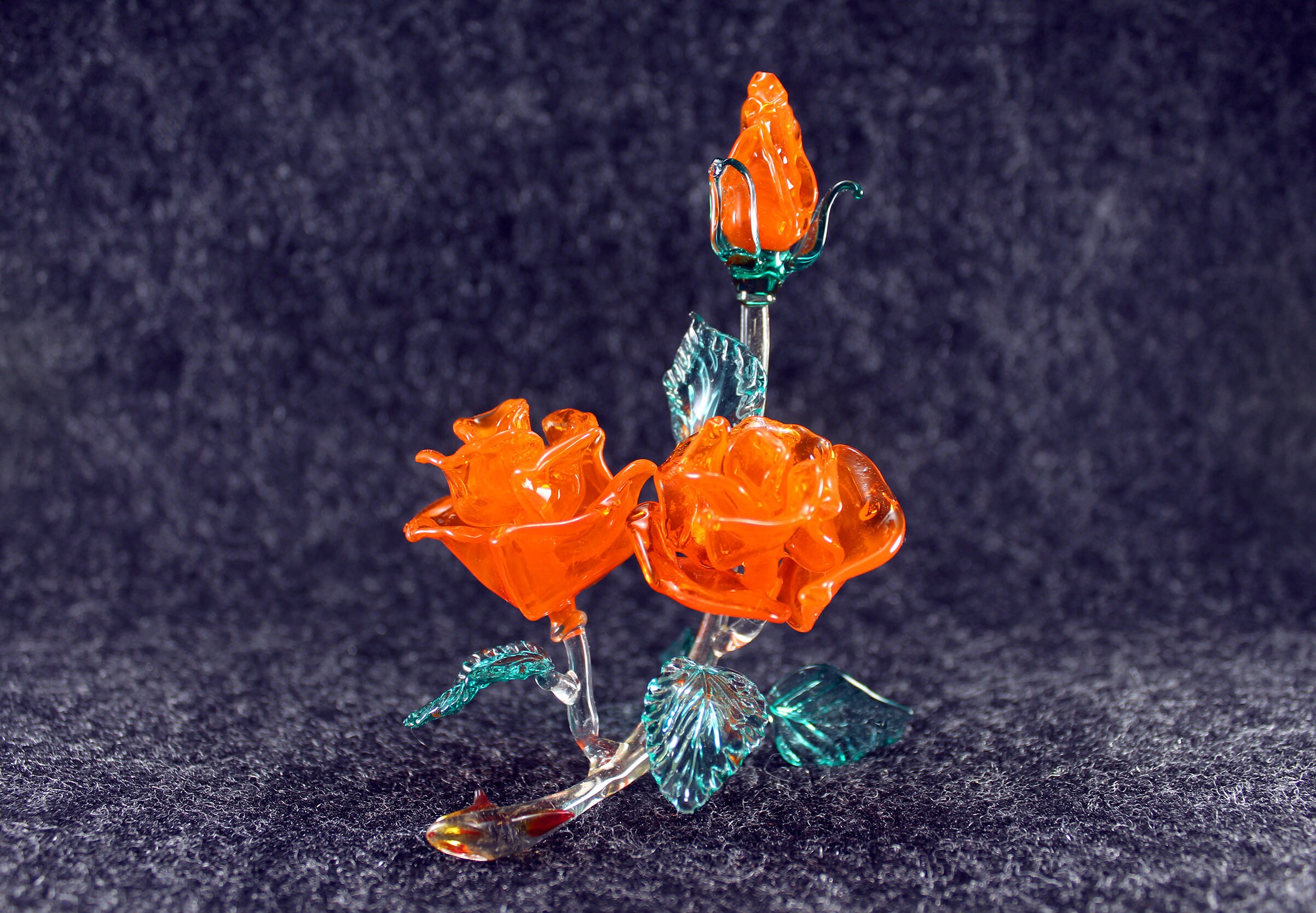 GLASS ROSE Glass flower Glass art Red rose Flower gift Etsy