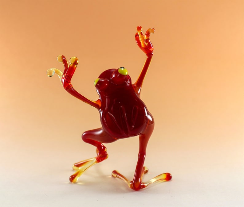 Glass figurine Glass animals Gift for her Glass art GLASS FROG