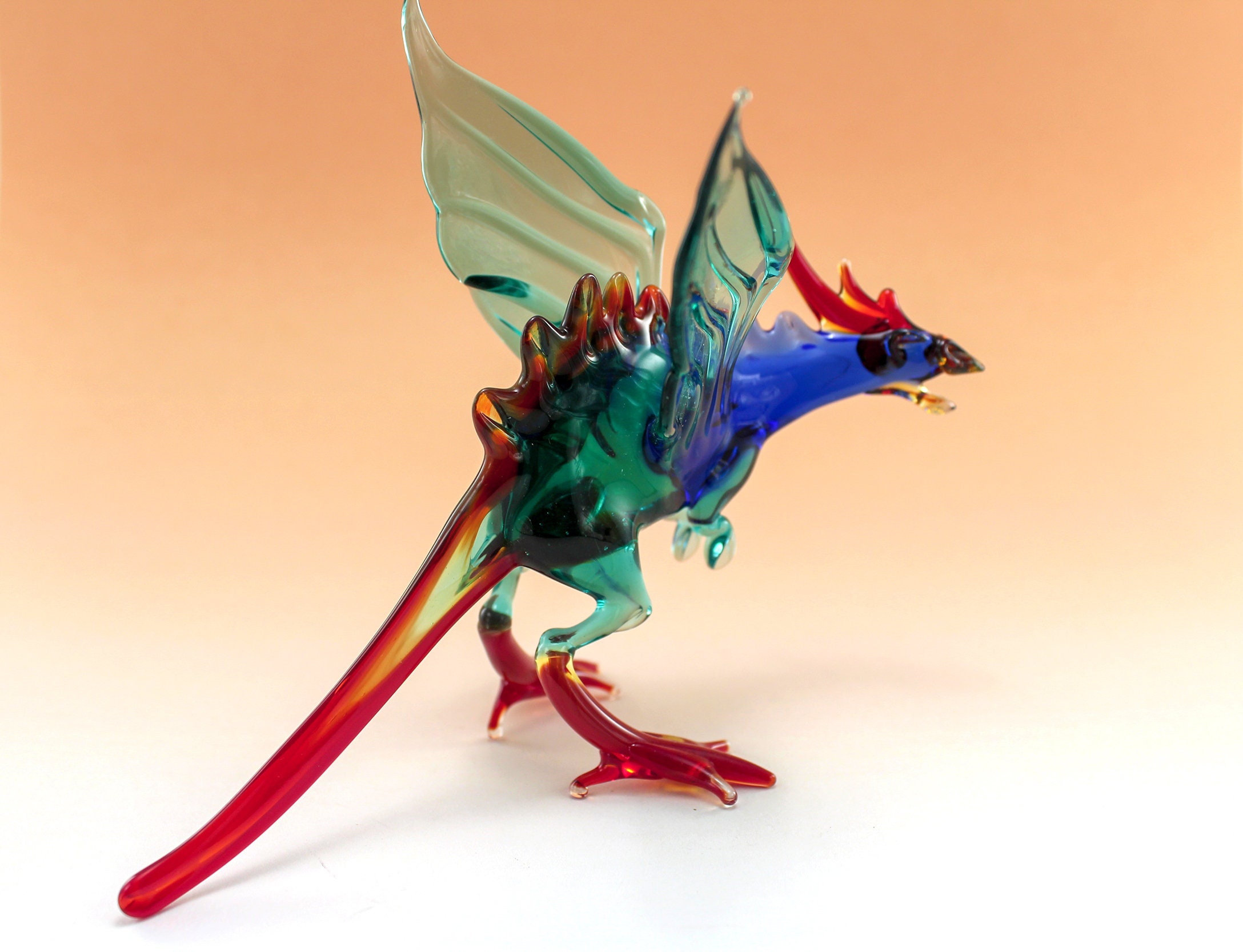 Glass dragon art glass home decor dragon glass fused Etsy