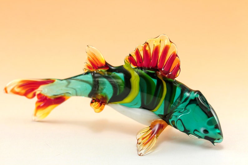 Glass Fish Figurine Fish Sculpture Fish Figure Glass Figurine Etsy