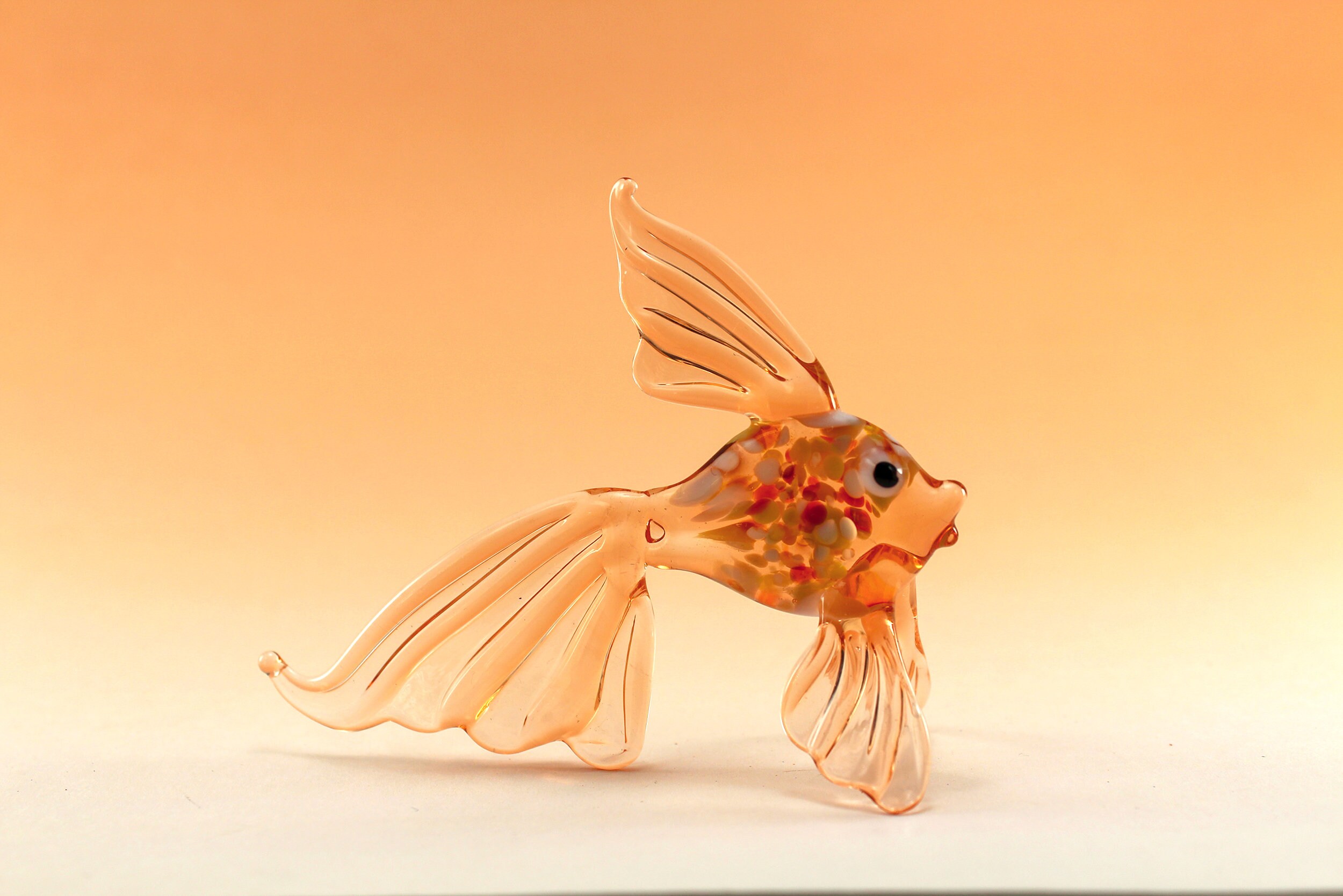 Glass Fish Figurine Fish Sculpture Fish Figure Glass Figurine Etsy