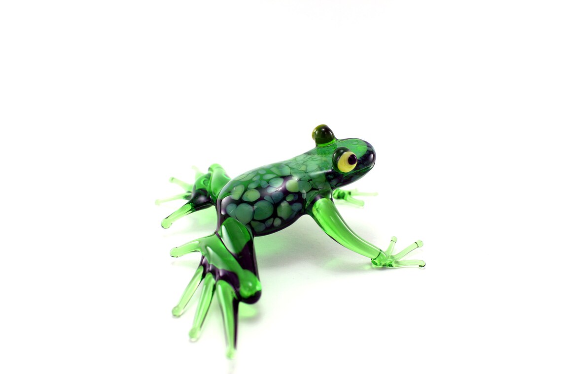 Glass frog art glass home decor glass frog fused glass frog Etsy