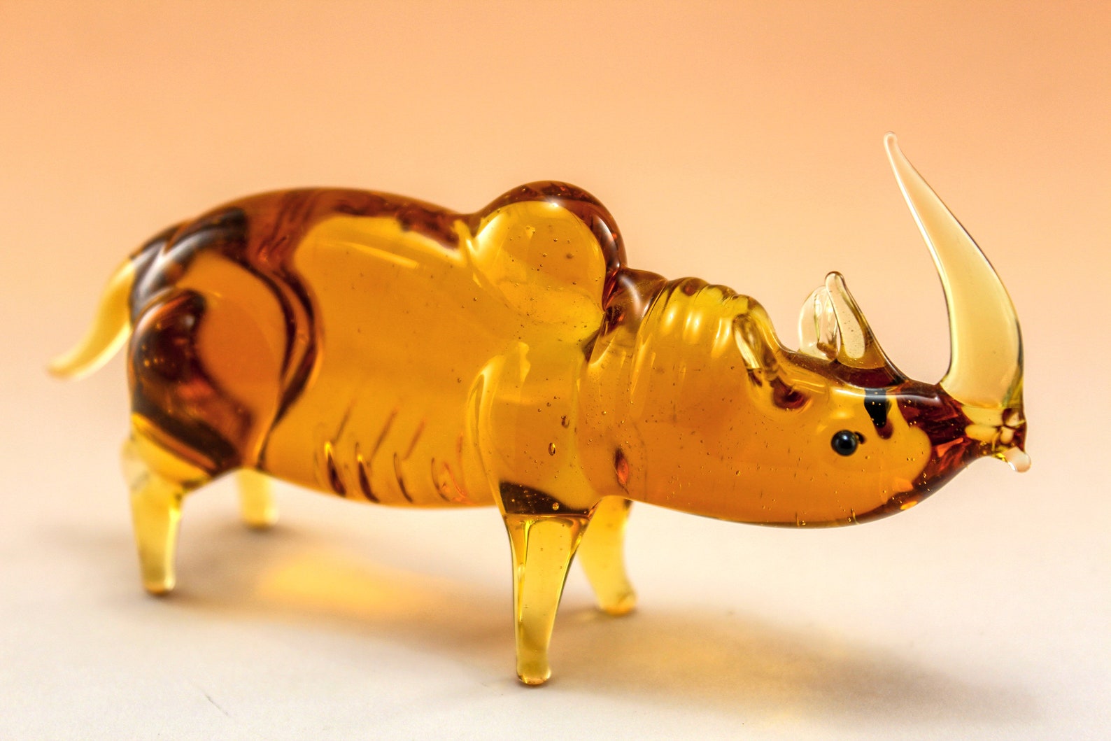 Glass rhinoceros art glass home decor glass rhinoceros fused | Etsy