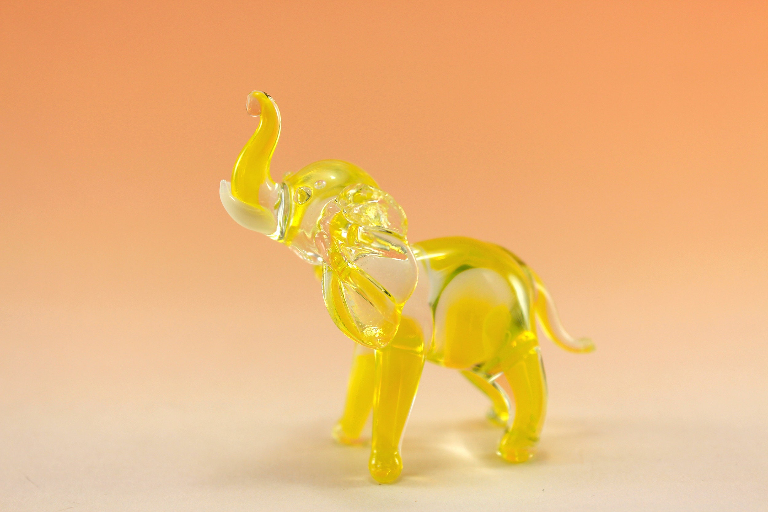 Glass elephant art glass home decor glass elephant fused glass Etsy