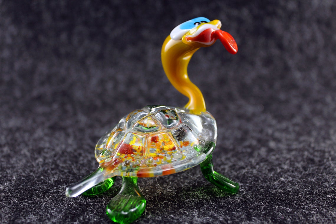 Color Glass Turtle Figurine.Turtle Figurine Glass.Figure | Etsy