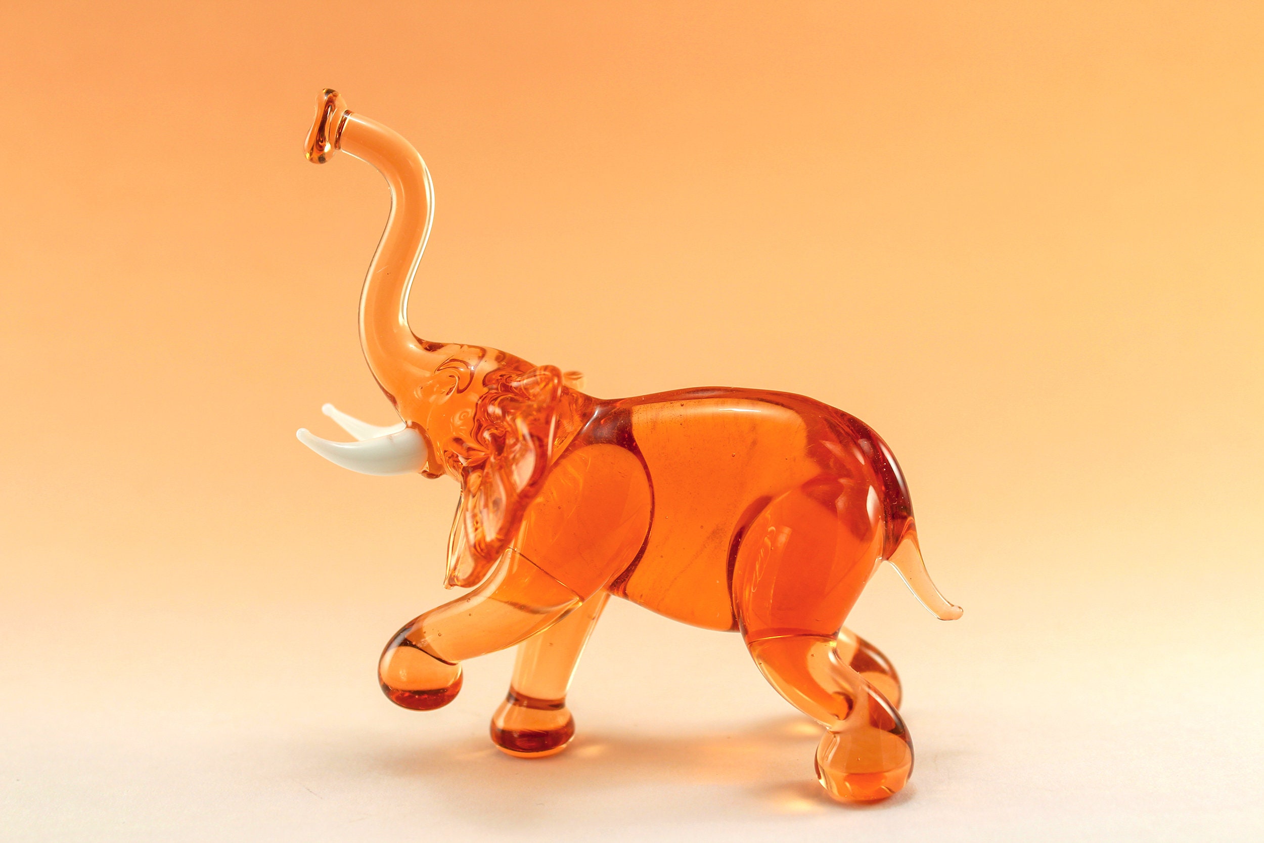 Glass elephant art glass home decor glass elephant fused glass Etsy