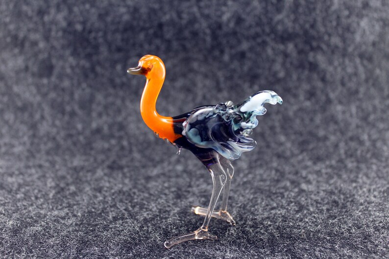 Ostrich figurine Glass Figurine Art Glass | Etsy