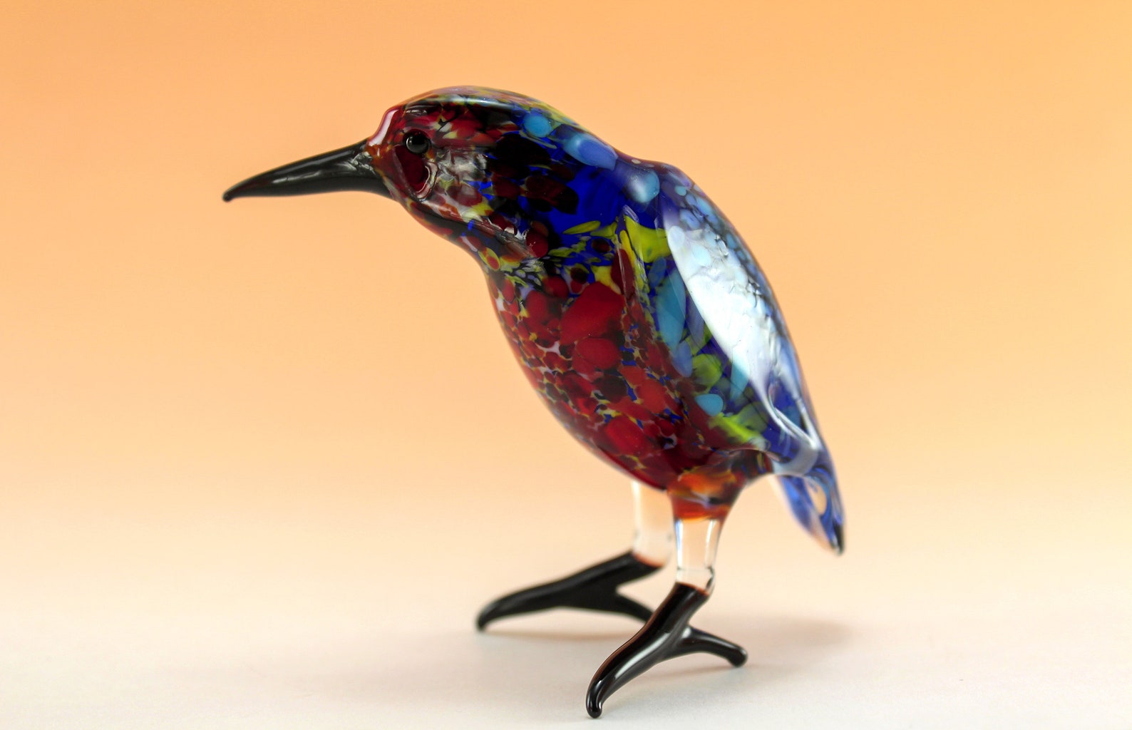 Glass bird figurine Glass animals Hand blown glass Glass Etsy