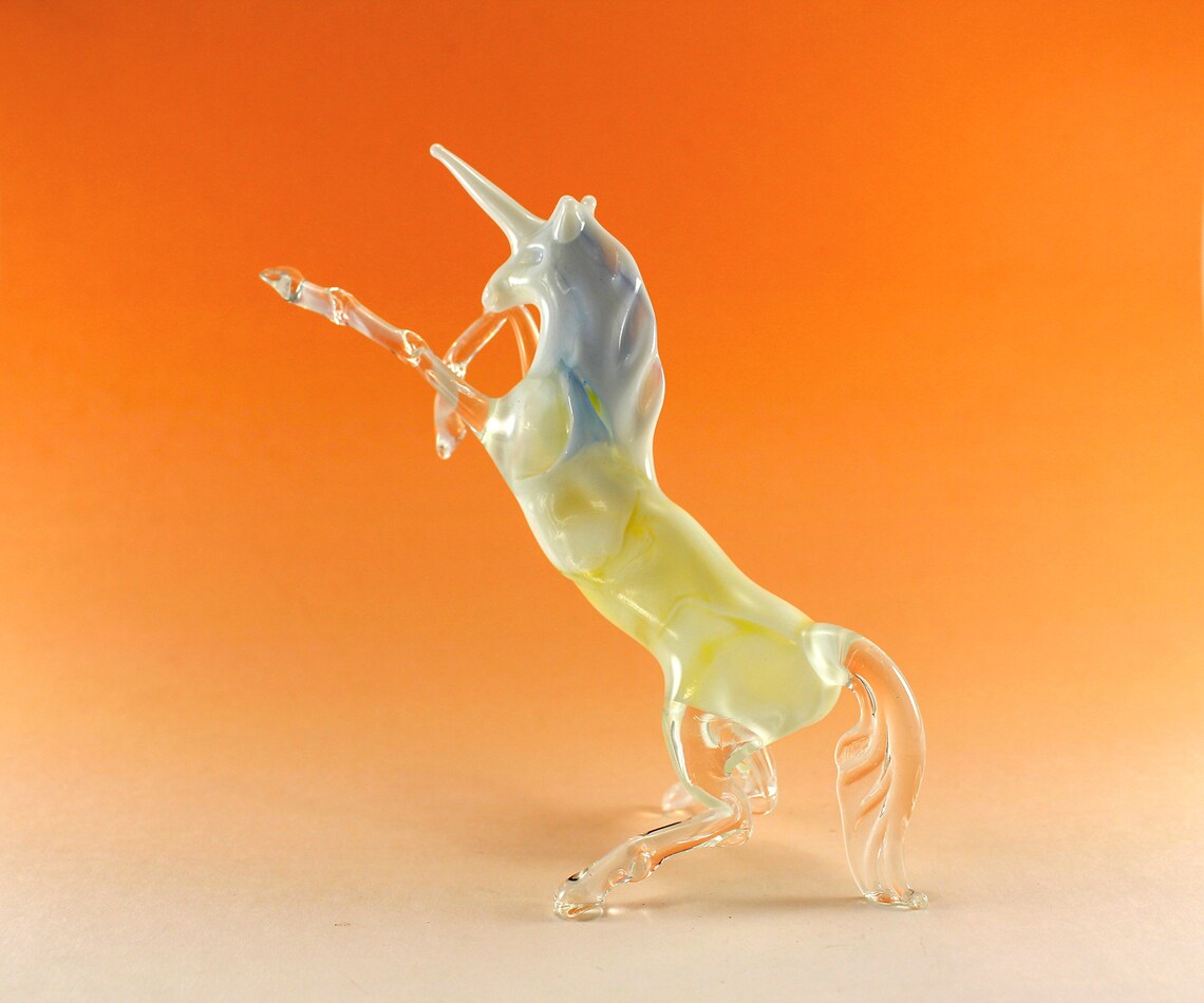 Blown Glass Unicorn Figurine.Unicorn Figurine .Figure Etsy
