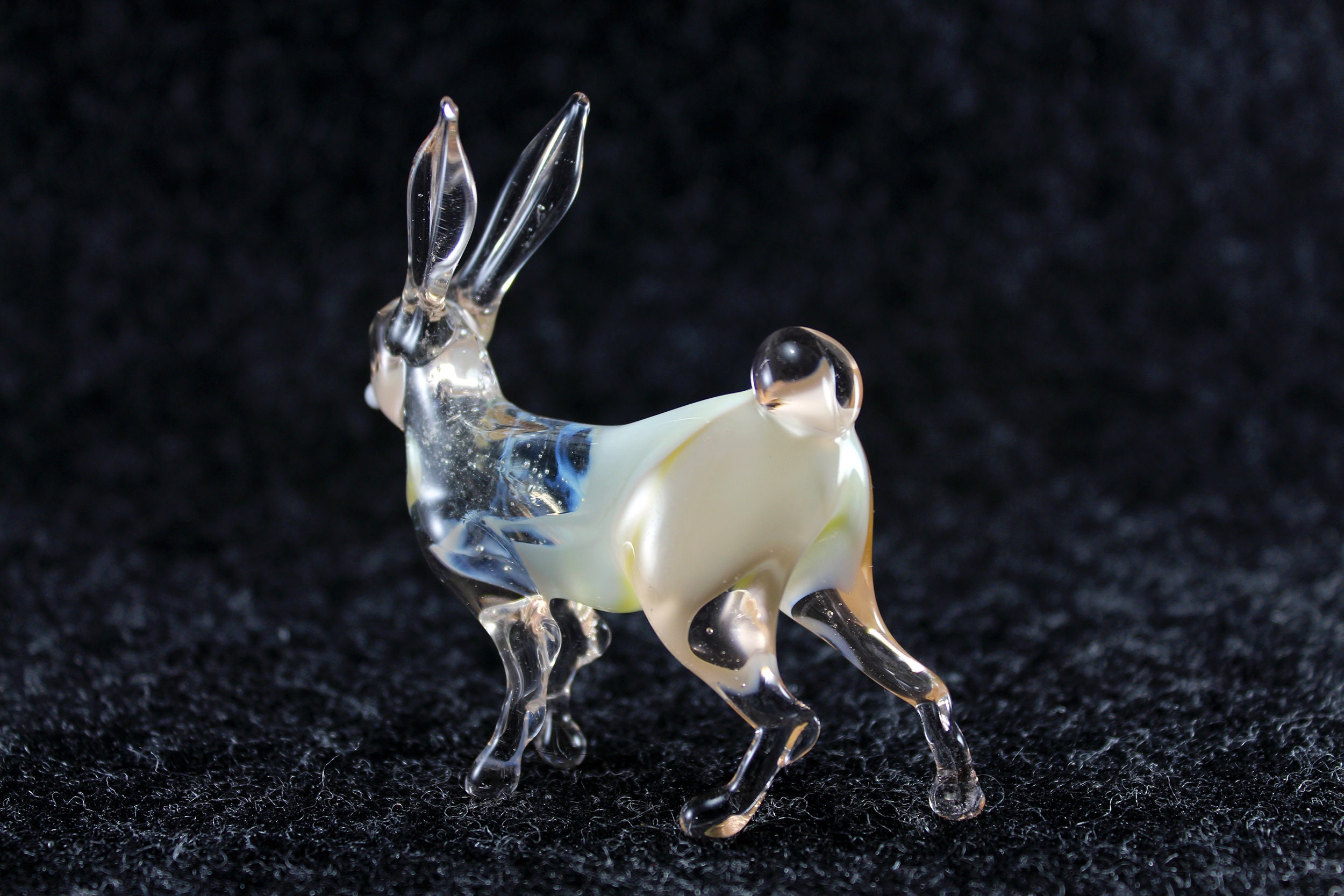 Glass rabbit art glass rabbit home decor glass rabbit fused Etsy