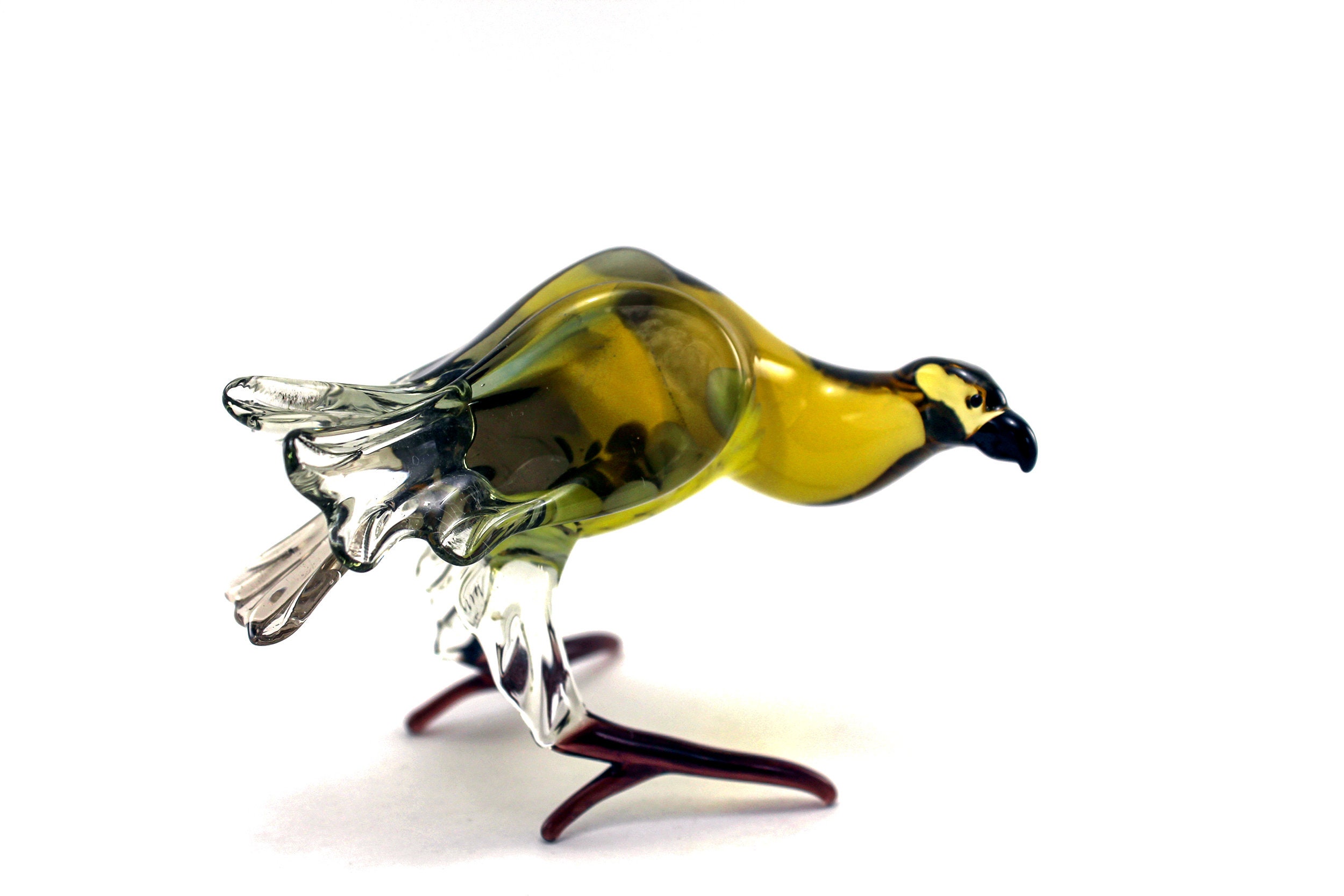 Glass Figurine Vulture Glass Animals Art Glass Etsy