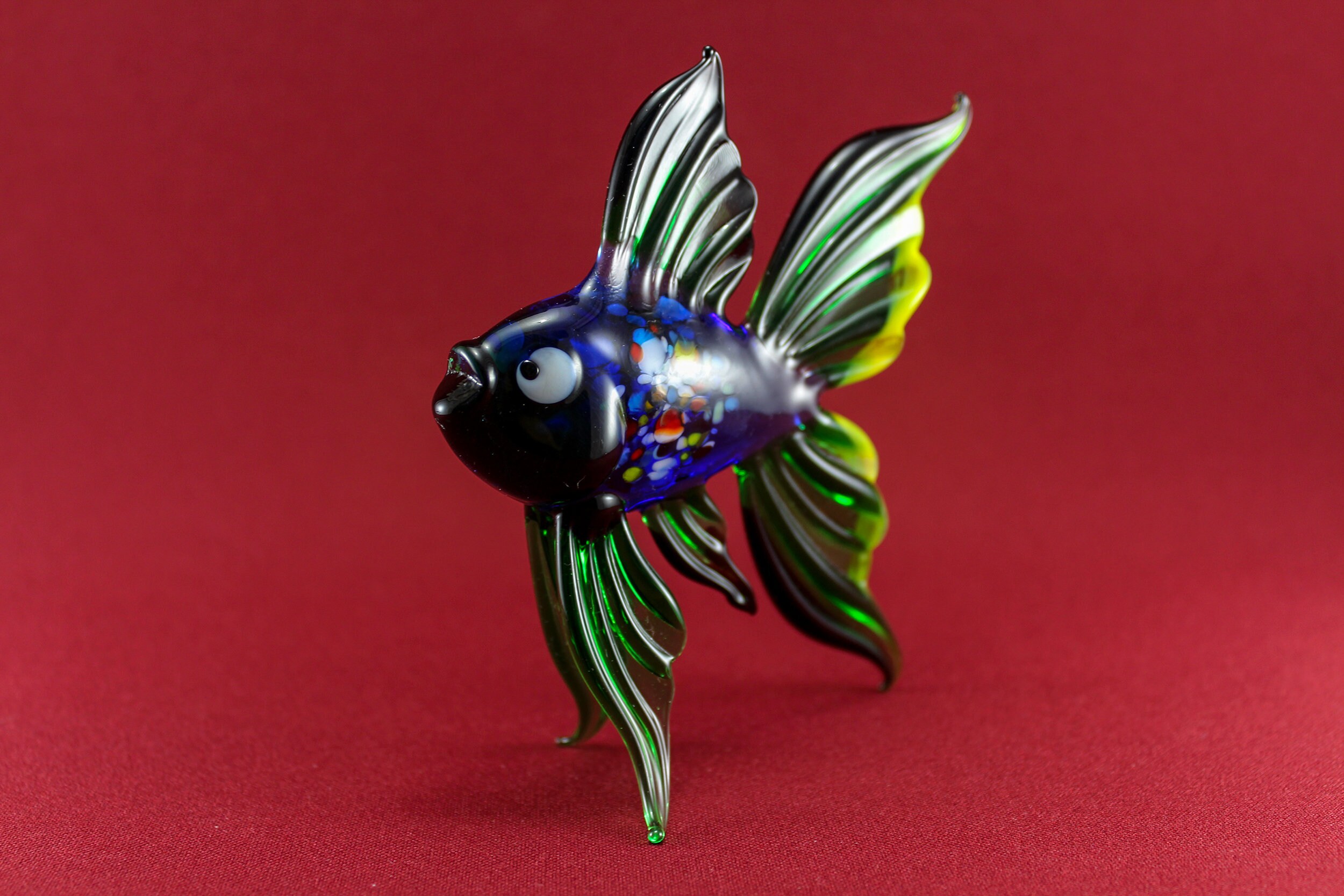 Glass Fish Figurine Fish Sculpture Fish Figure Glass Figurine Etsy