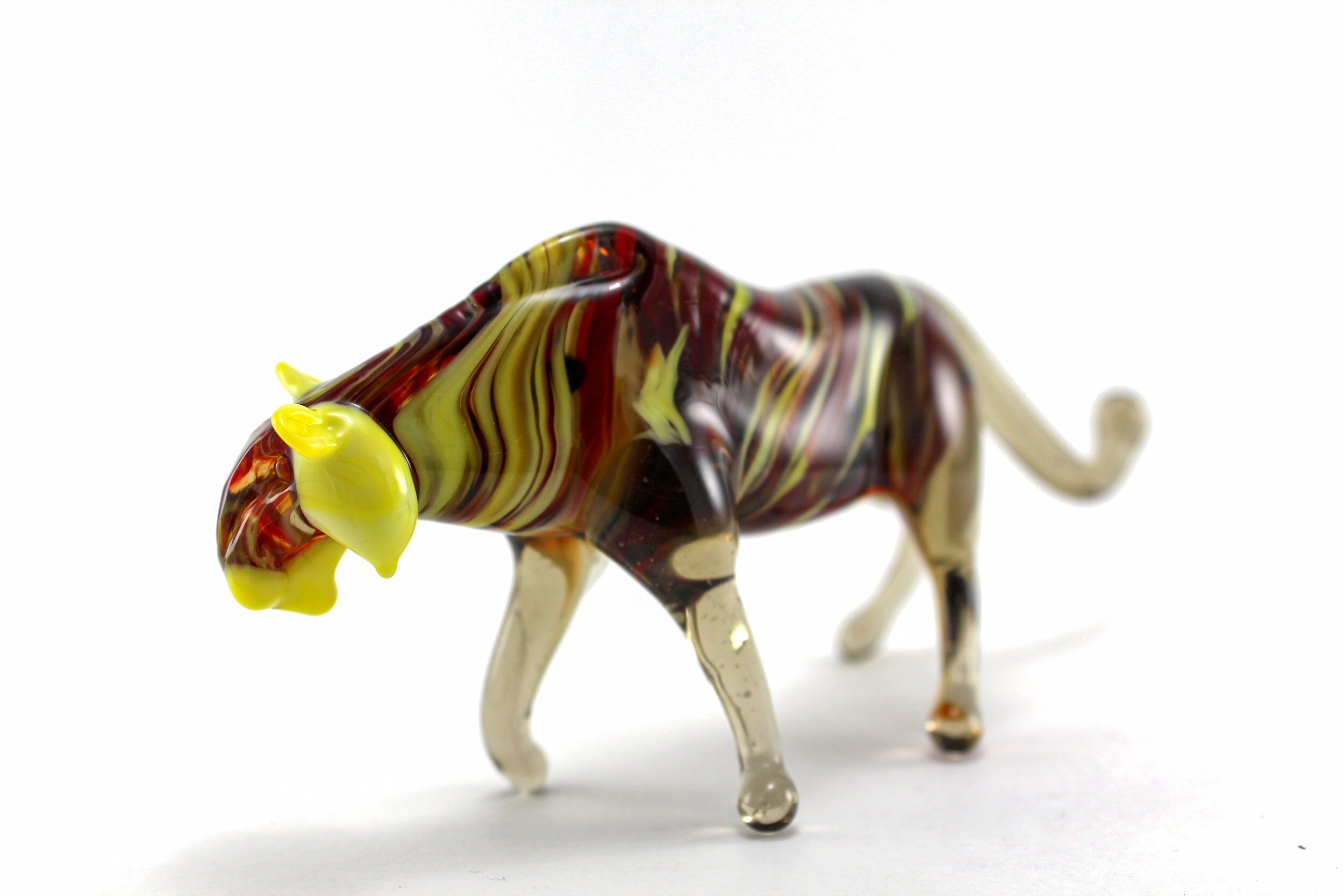 Glass tiger glass figurine home decor fused glass tiger Etsy