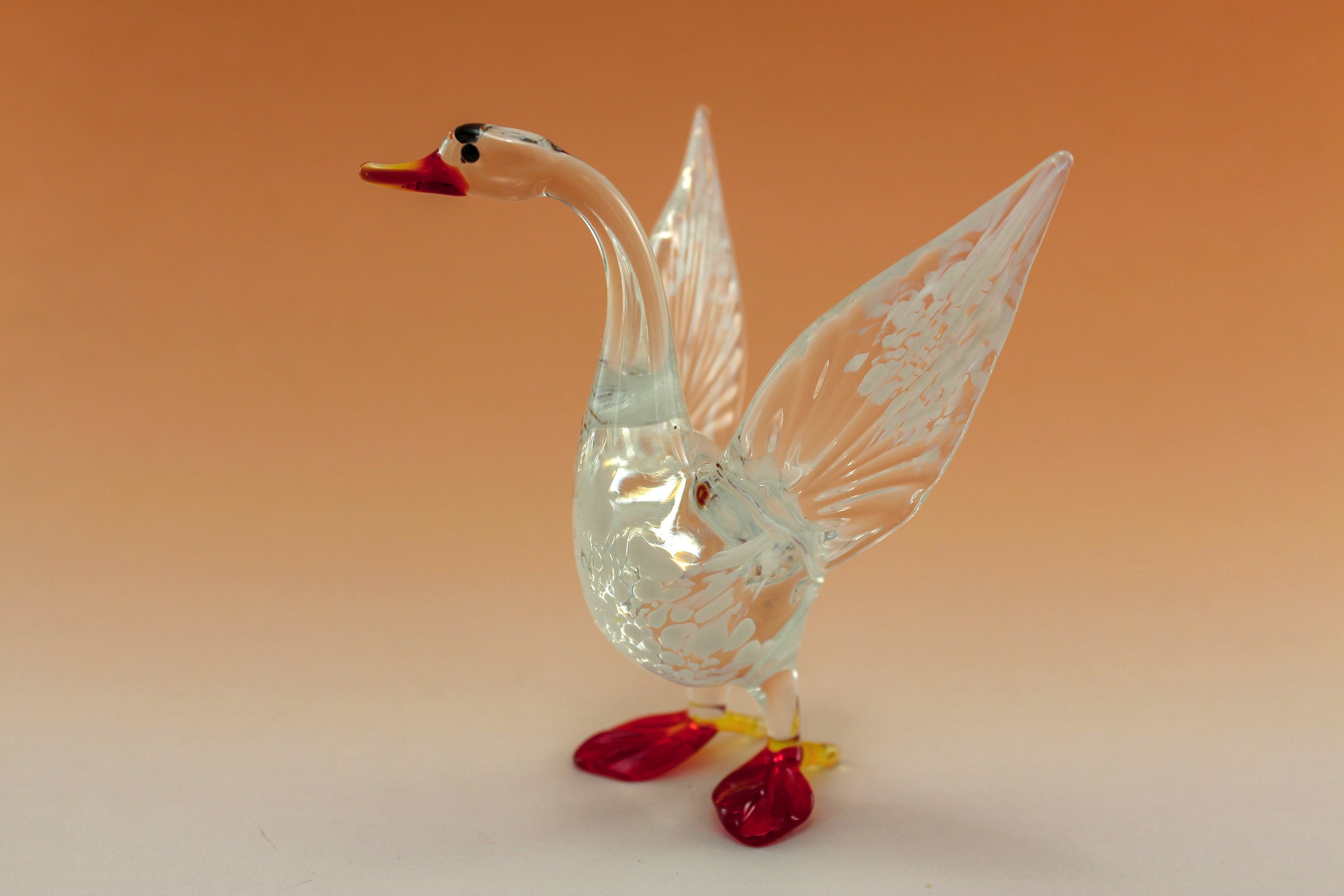 Glass Animals Glass Figurine Goose figurine Etsy