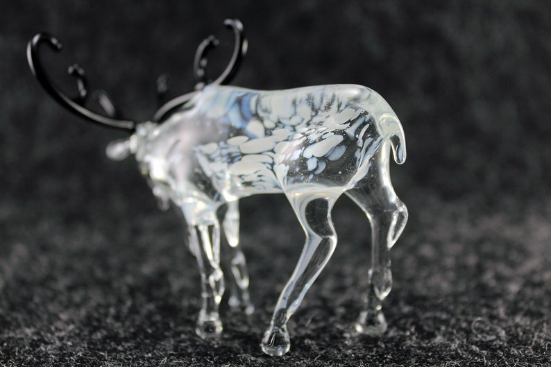 Glass deer figurine art glass home decor glass deer fused Etsy