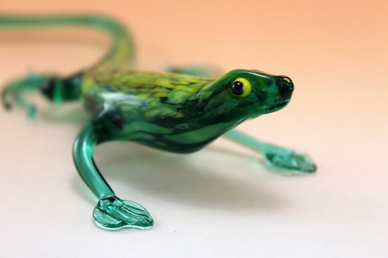 Glass lizard Glass animals Art glass Etsy