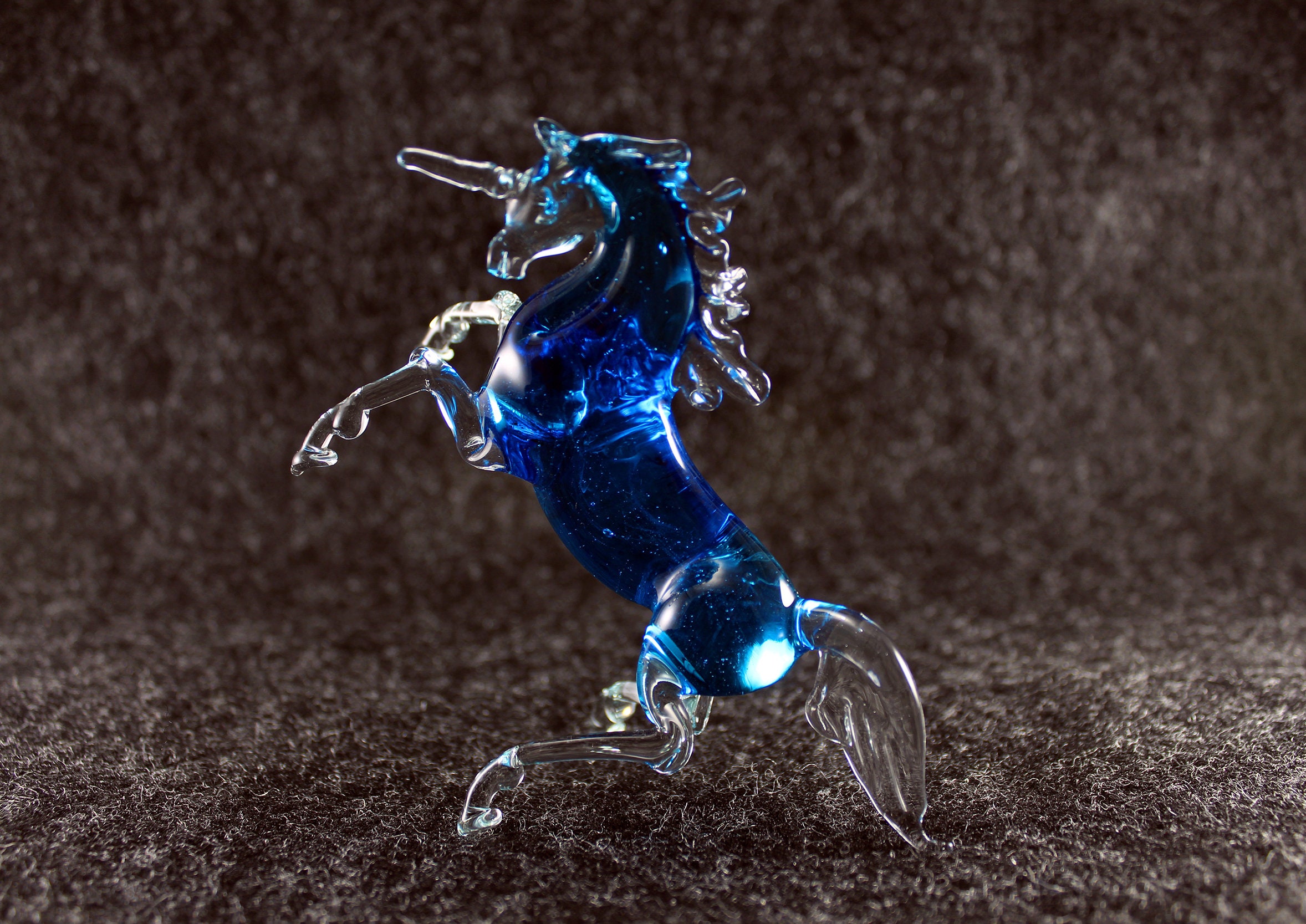 Unicorn Glass Figurine Blown glass Magical unicorn Glass Etsy