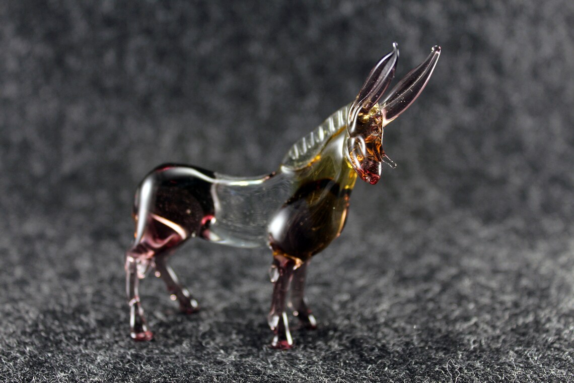 Glass donkey art glass donkey home decor glass donkey fused Etsy