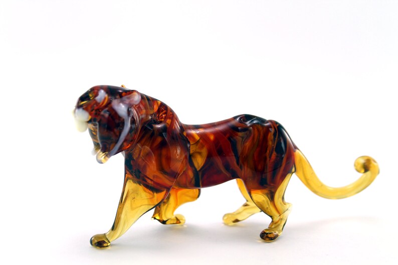 Glass tiger art glass home decor glass tiger fused glass tiger Etsy