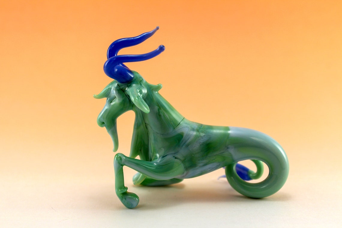 Capricorn Glass figurine Glass Animals | Etsy