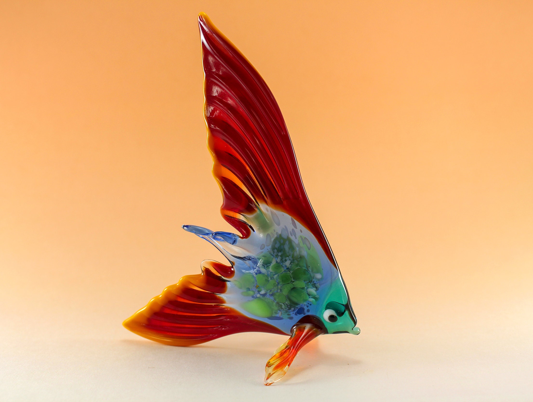 Color Glass fish.Figurine fish.Figurine Glass.Figurine.Glass Etsy