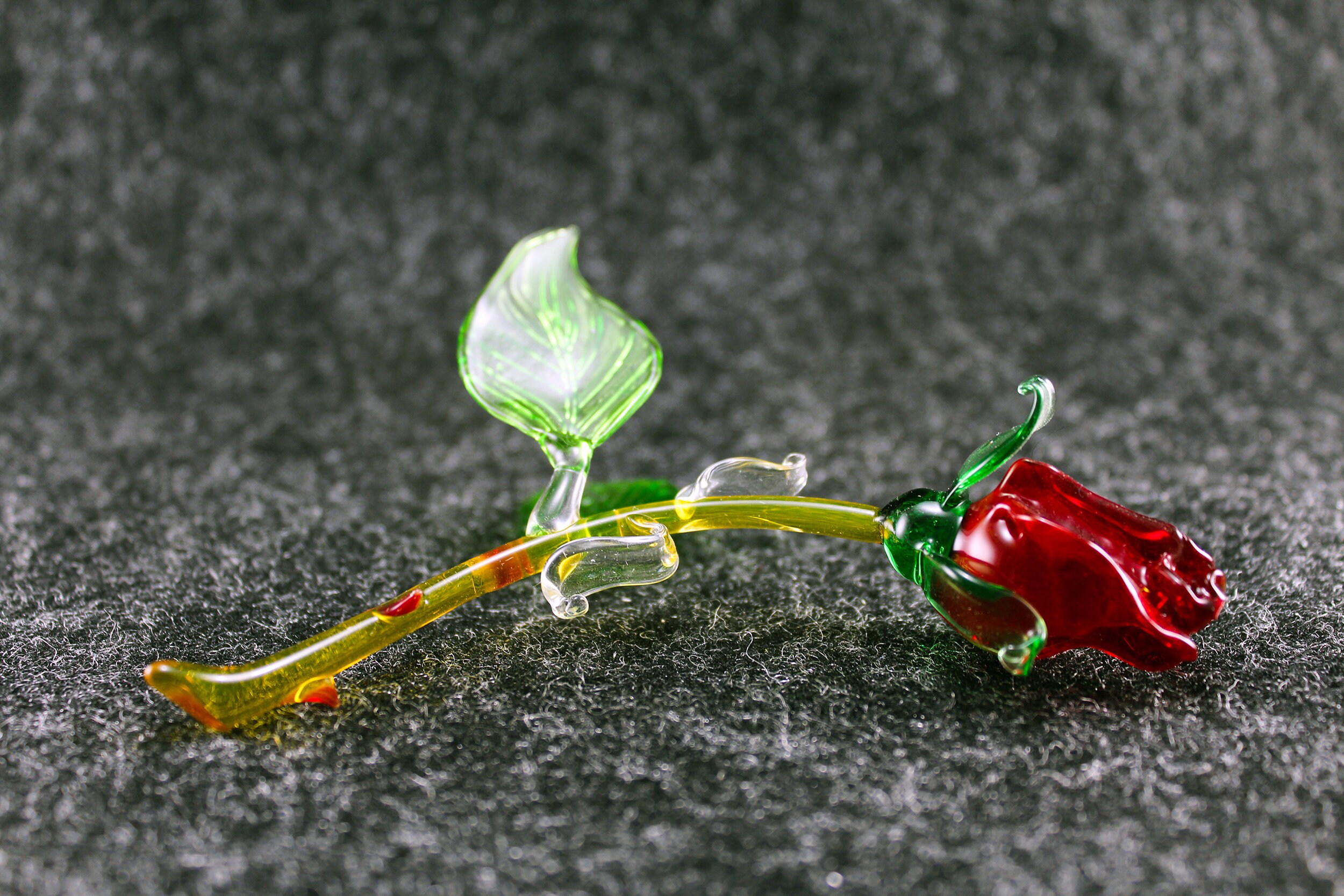GLASS ROSE Glass flower Glass art Red rose Flower gift Etsy