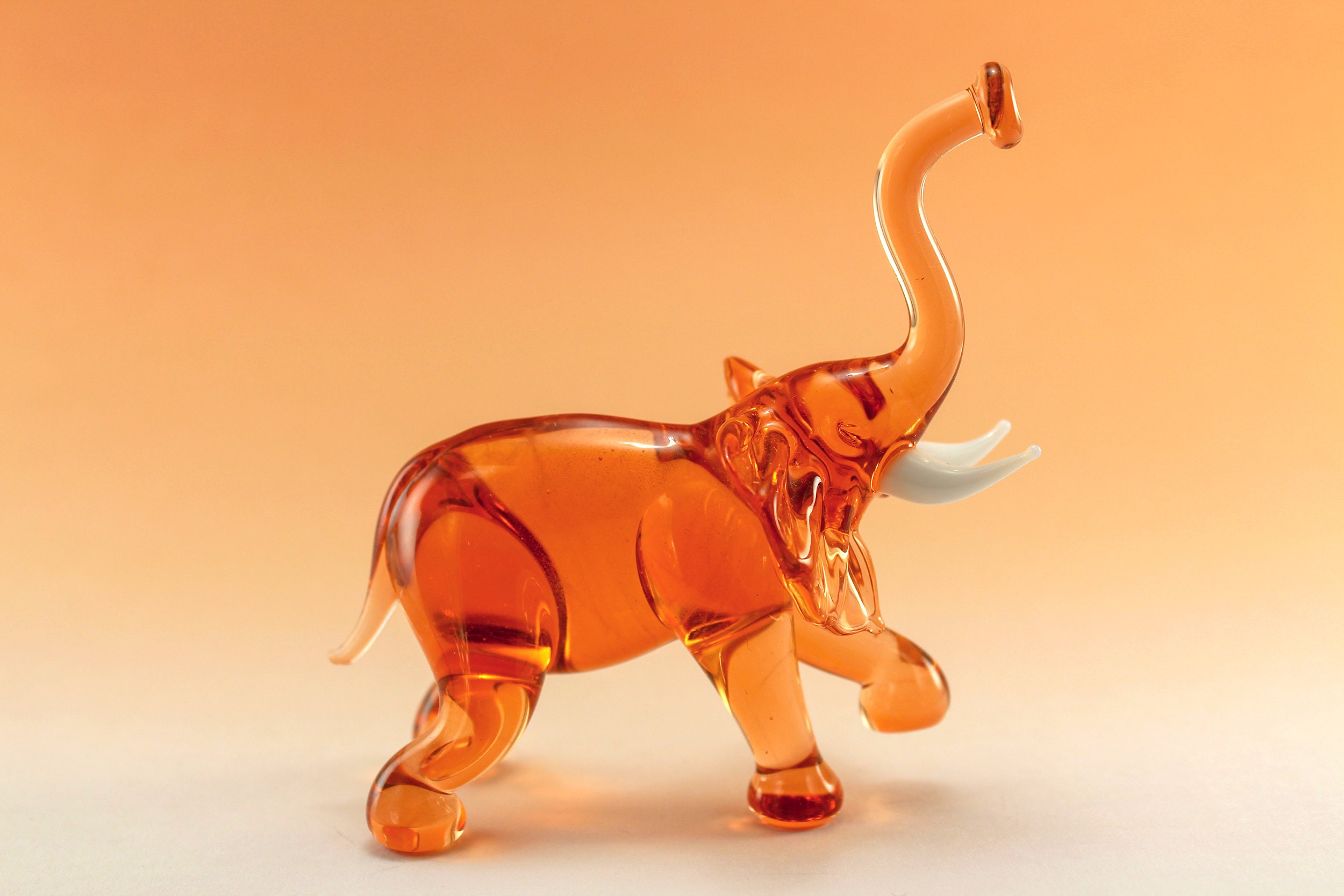 Glass elephant art glass home decor glass elephant fused glass Etsy