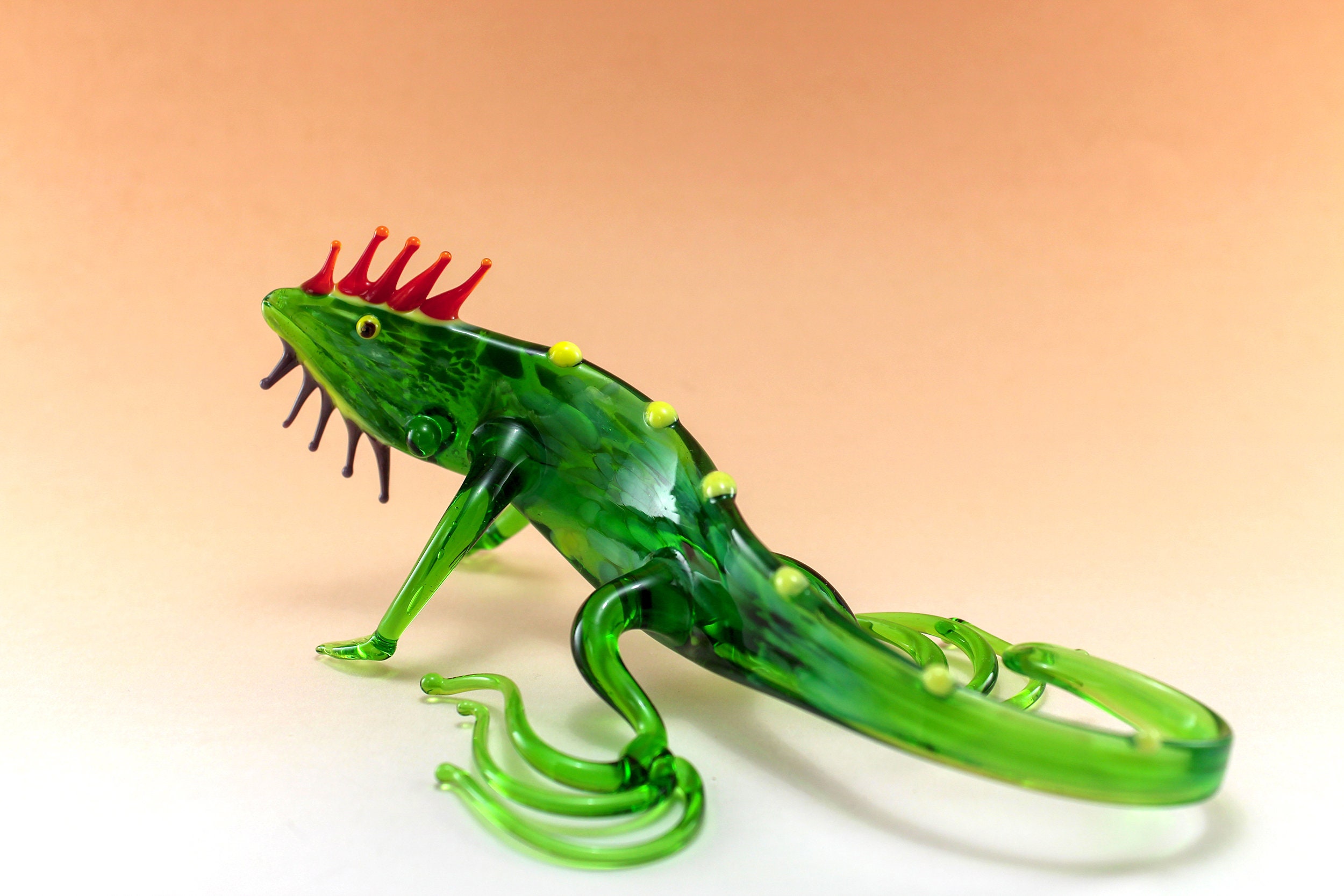 Glass lizard Glass figurine Art glass Etsy