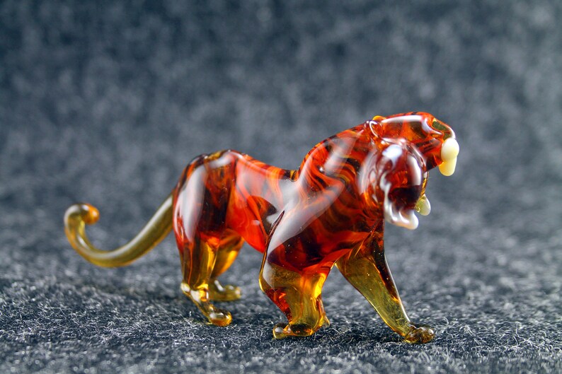 Glass tiger art glass home decor glass tiger fused glass tiger Etsy