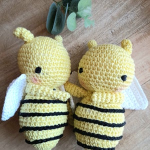 Pattern Angèle the pretty bee, crochet pattern, crochet bee tutorial, crochet bee pattern, crochet bee explanation