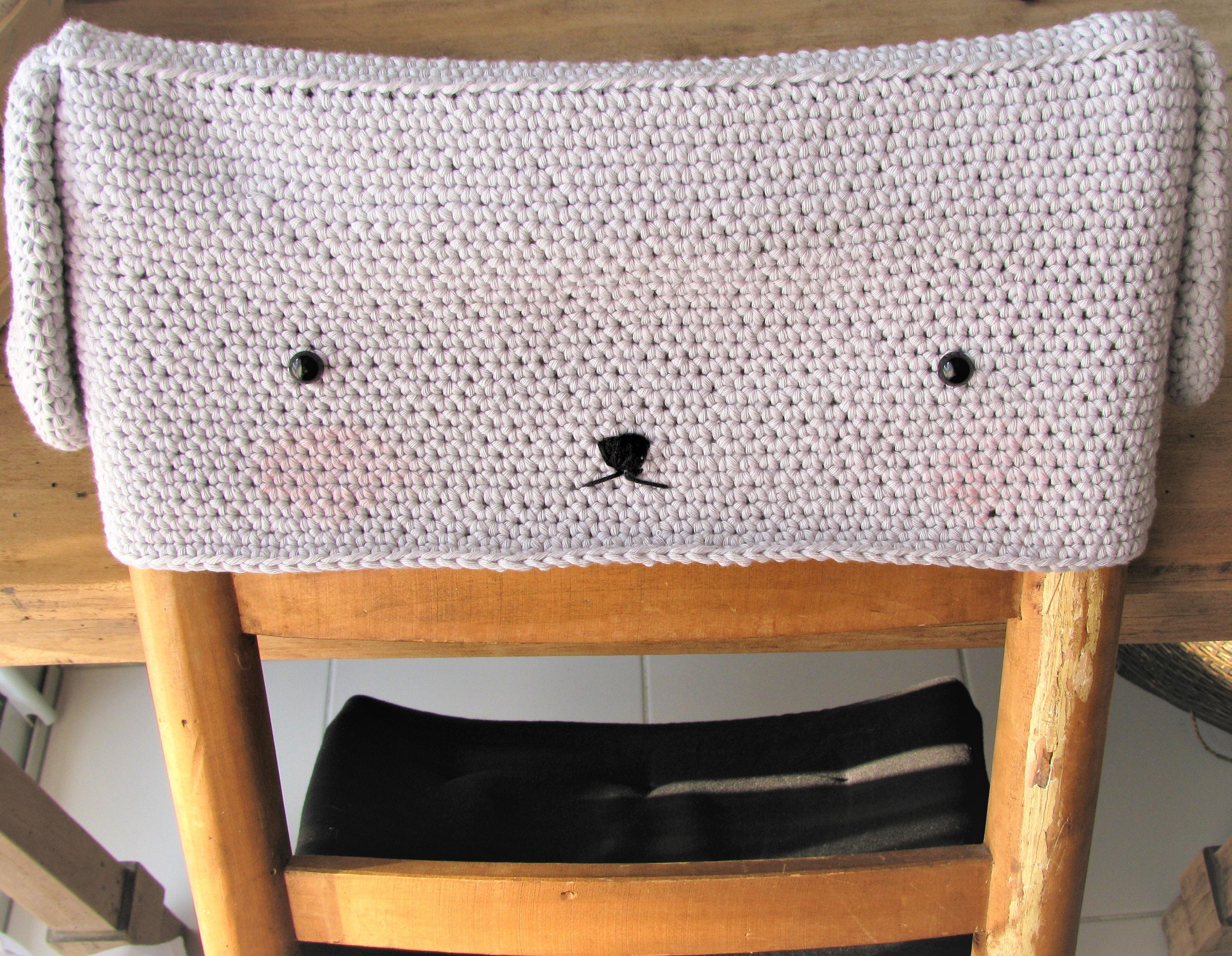 Jolie Housse de Chaise en Crochet, Chair Cover , Accessory House, Bunny Crochet , Crochet