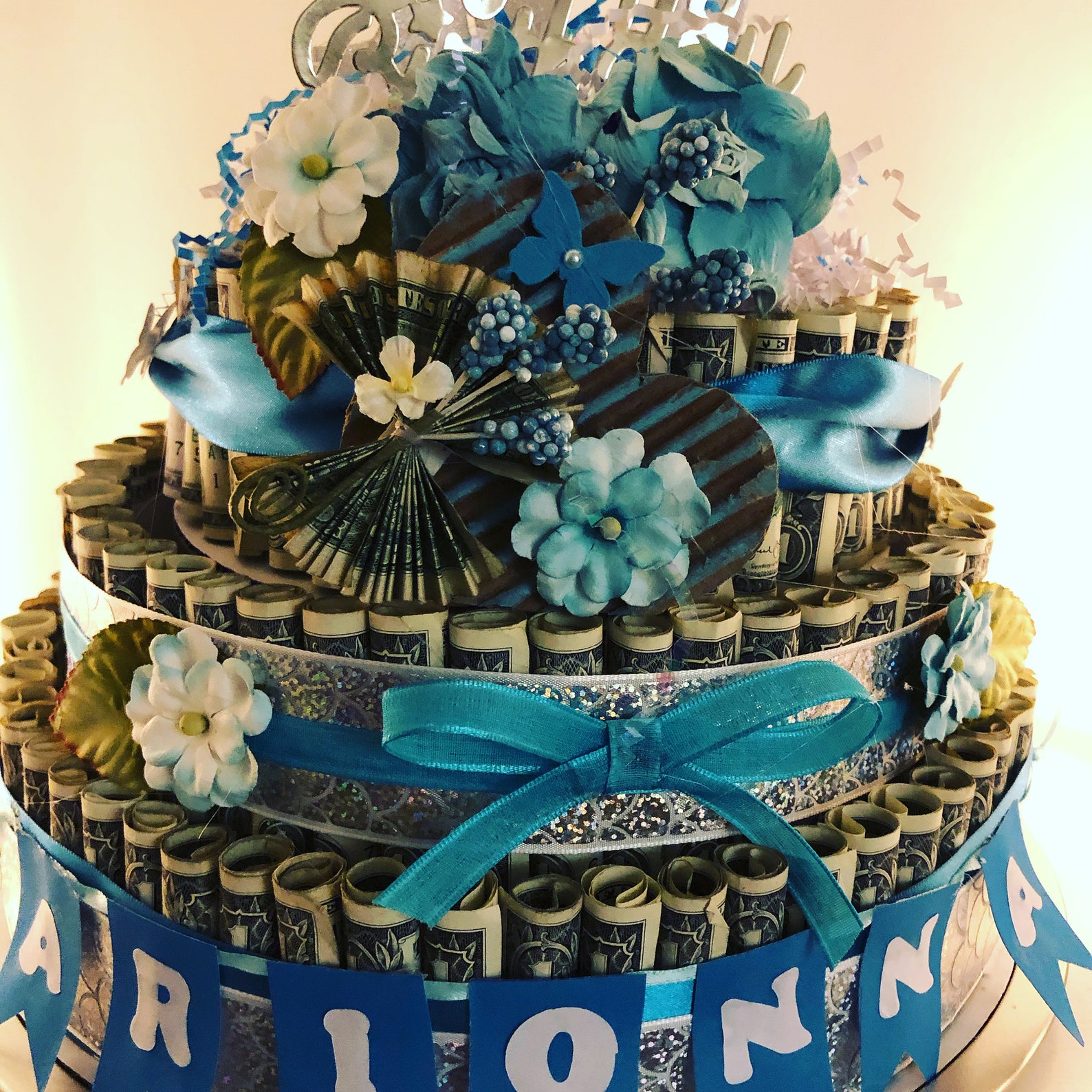 Pastel de dinero de feliz cumpleaños Etsy