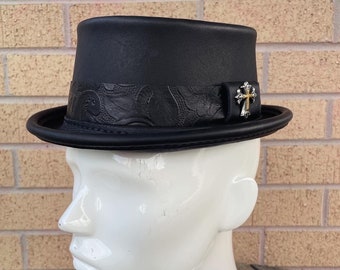 Leather Pork Pie Hat (Made to Order)