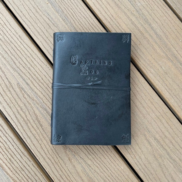 Captain's Log Handmade Leather A5 Journal (Ready to Ship)