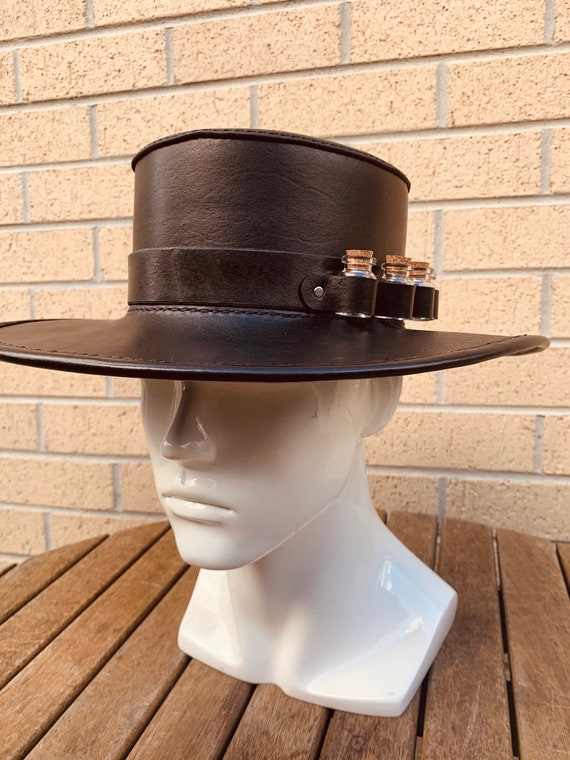 Made-to-order leather hat CUSTOM tooled hat patch. MADE TO ORDER – Lazy K Leather Lounge main image 4
