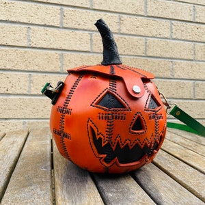 Leather Jack-O-Lantern Bag (Made to order)