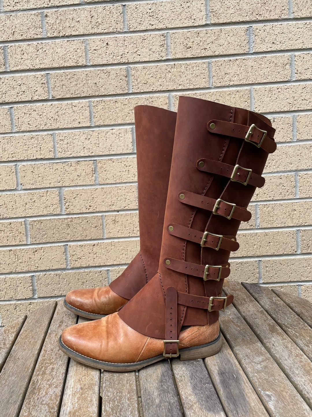 Long Leather Gaiters made to Order Etsy