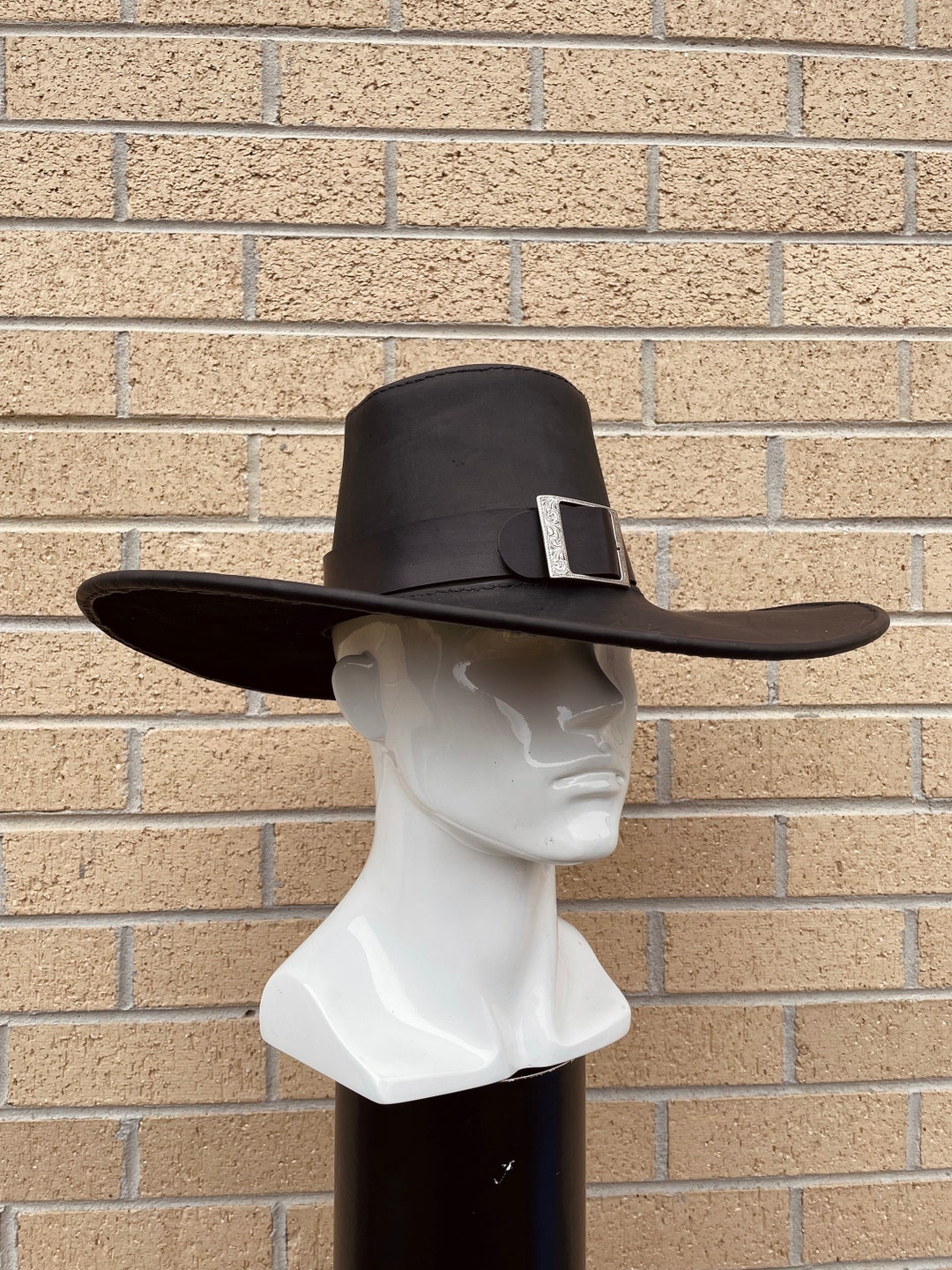 beweeglijkheid Op en neer gaan Een zin Leather Vampire-hunter Hat made to Order - Etsy