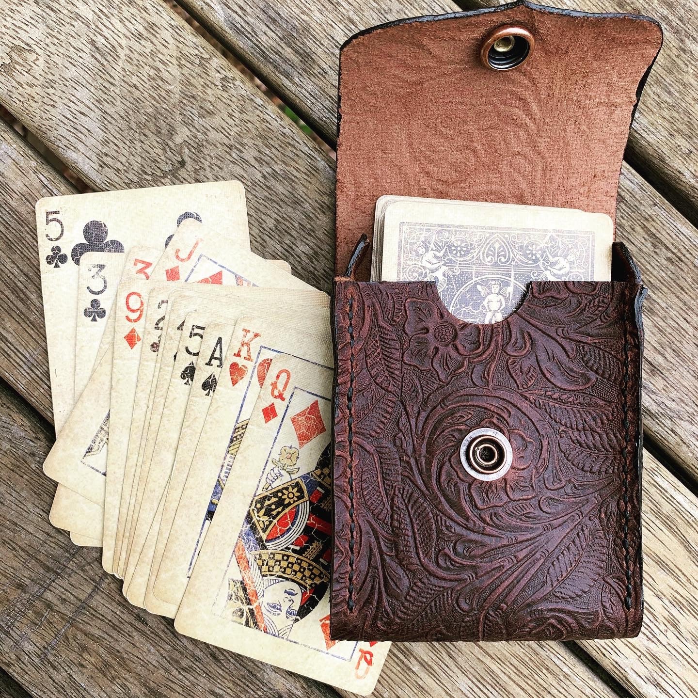 Saffiano leather Playing Cards set