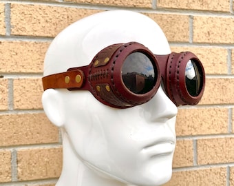 Steampunk Leather Goggles (Made to Order)