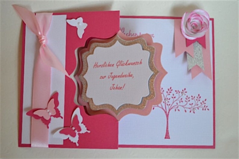 Gl/ückwunschkarte zur Konfirmation M/ädchen Kreuzstich Kit