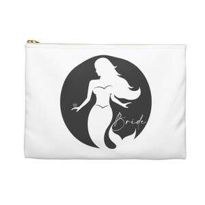 Mermaid Bride - Accessory Pouch / MakeUp Bag - "Trading my tail for a veil" image 5